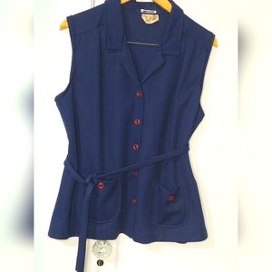 Vintage Navy Vest and Pant Set